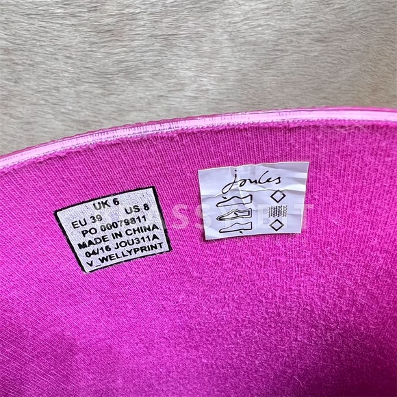 Joules Floral Welly Rain Boots - Picture 5 of 6